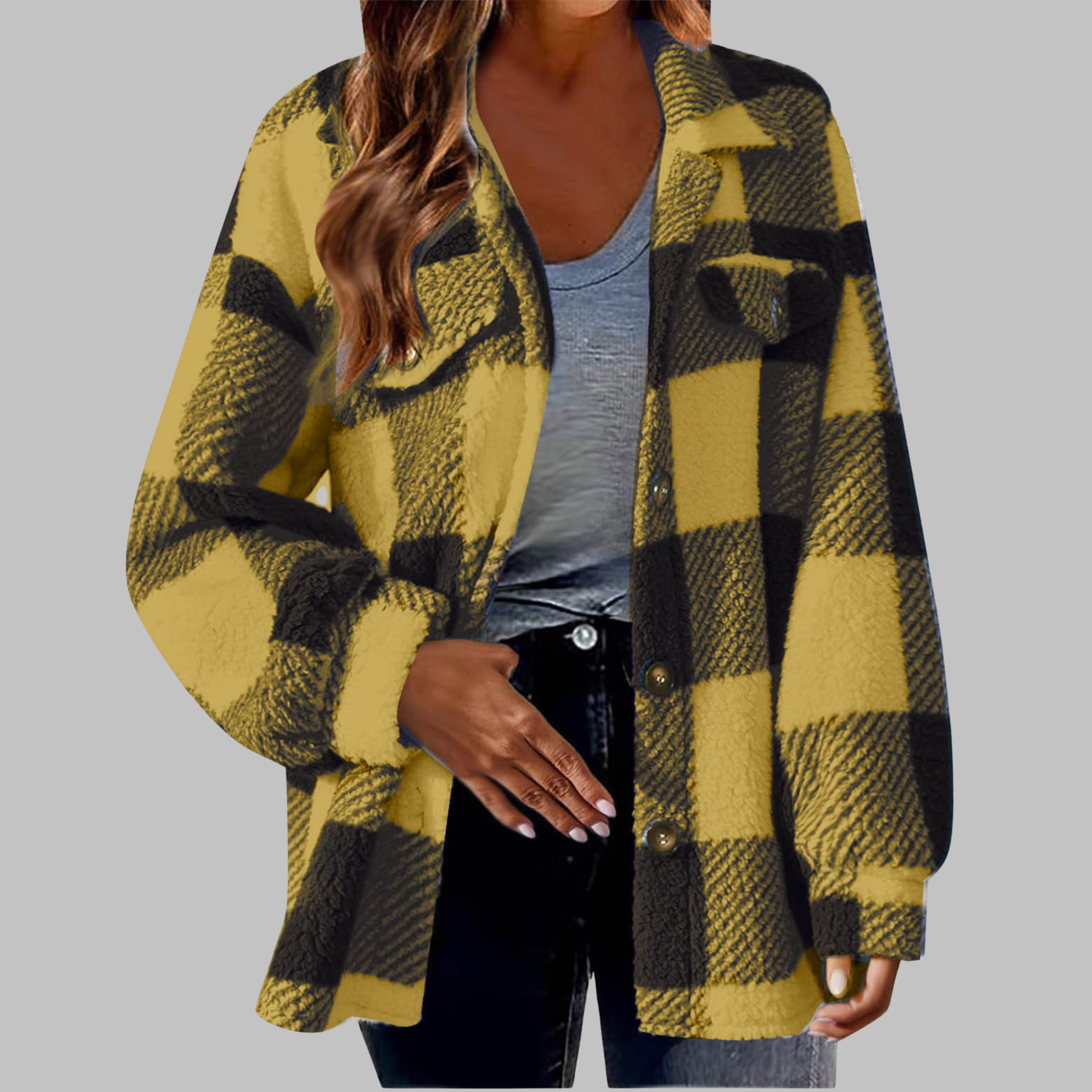 Talbot™ | Casual Plaid Button Down Long Sleeve Jacket
