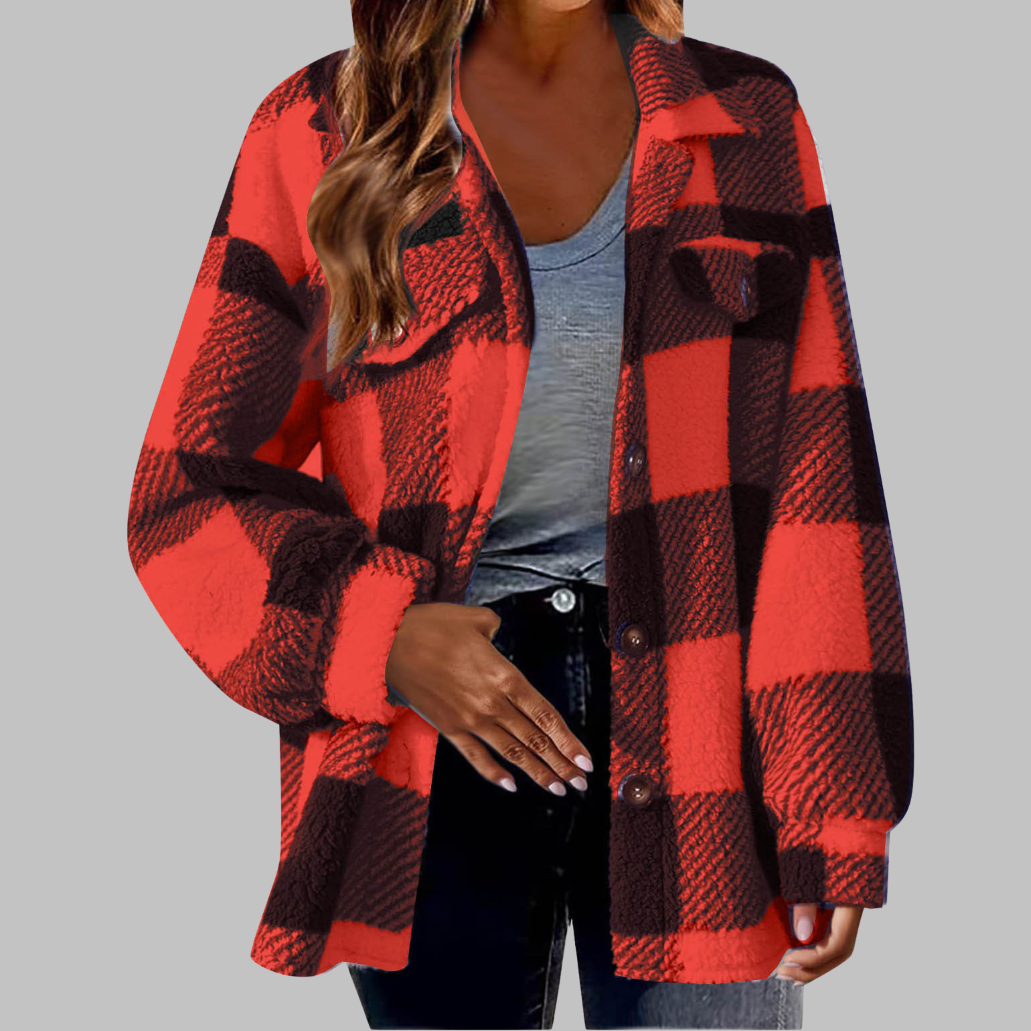 Talbot™ | Casual Plaid Button Down Long Sleeve Jacket