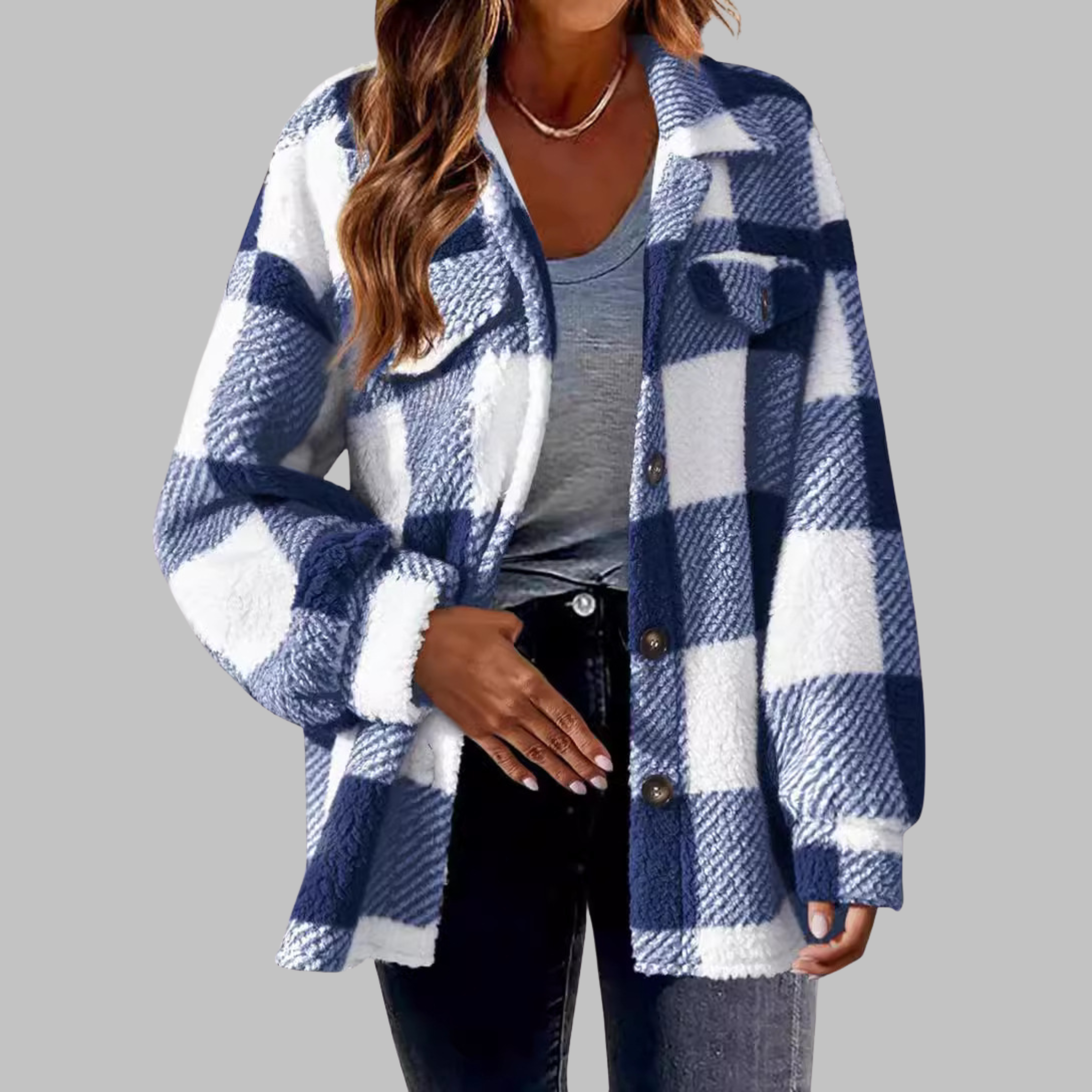 Talbot™ | Casual Plaid Button Down Long Sleeve Jacket