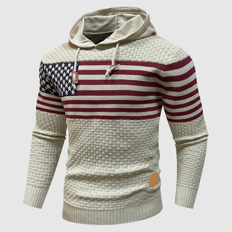 Alessandro Veneti Star & Stripe Pullover Hoodie