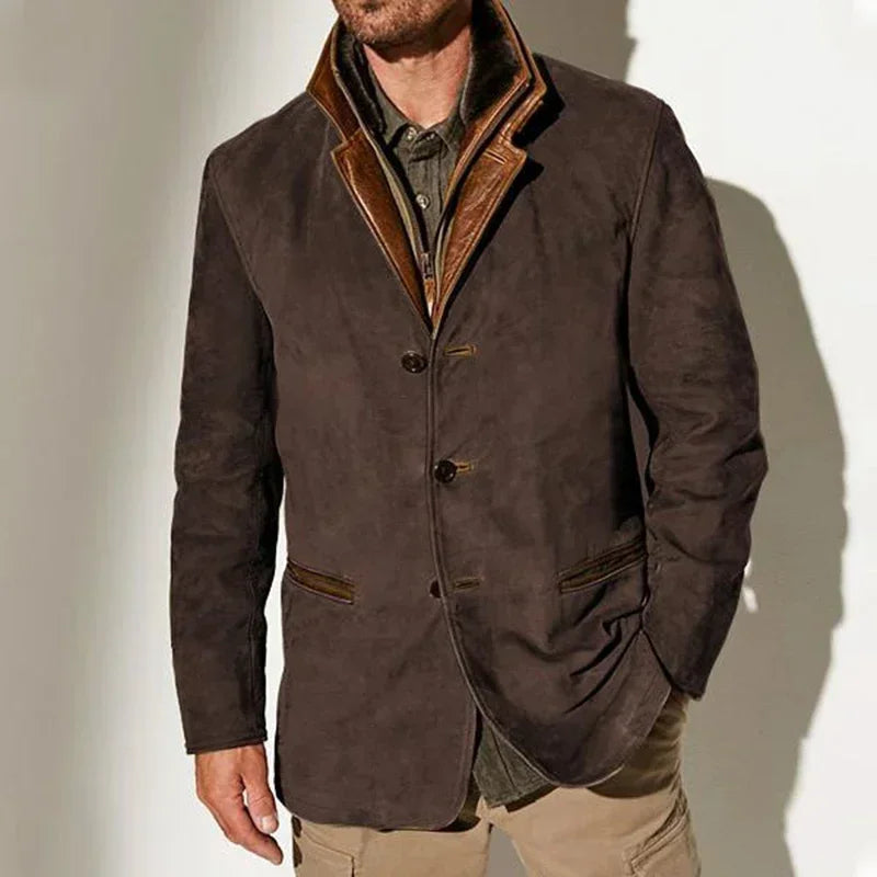 Alessandro Veneti Classic Suede Vintage Coat