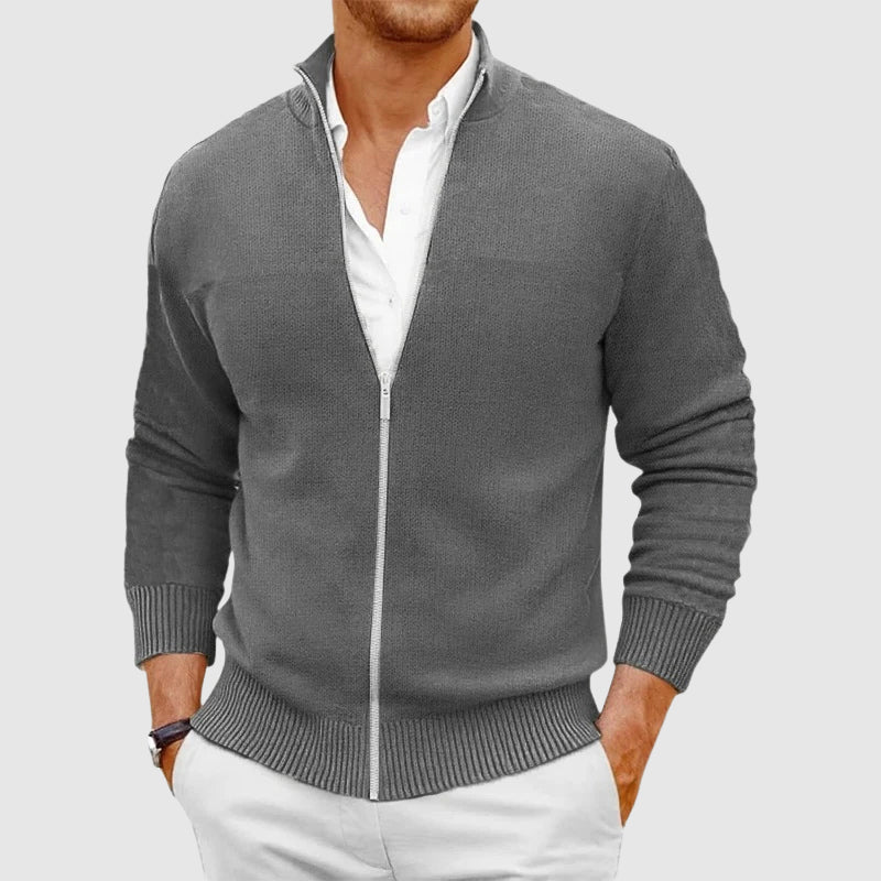 Essential Men's Zipper Cardigan for Cold Weather