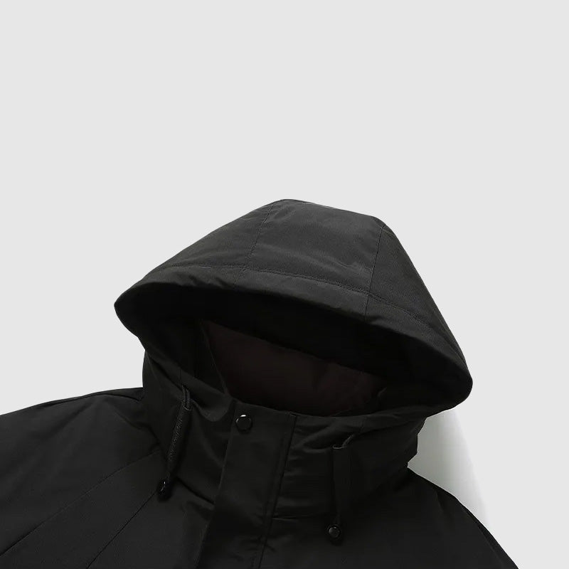 Men's Down-Filled Jacket with Detachable Hood