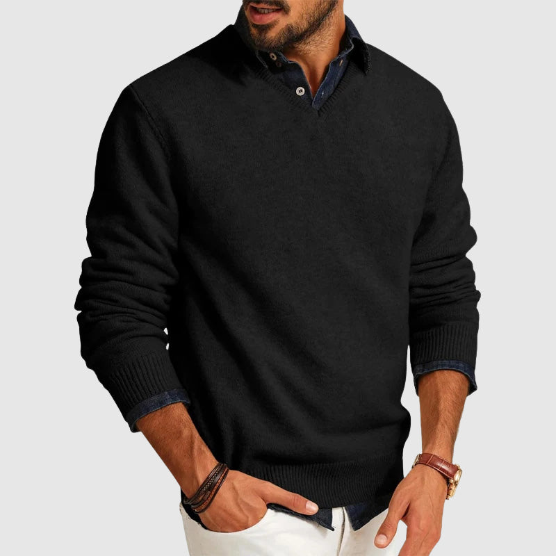 Men's Lightweight V-Neck Sweater for Everyday Wear