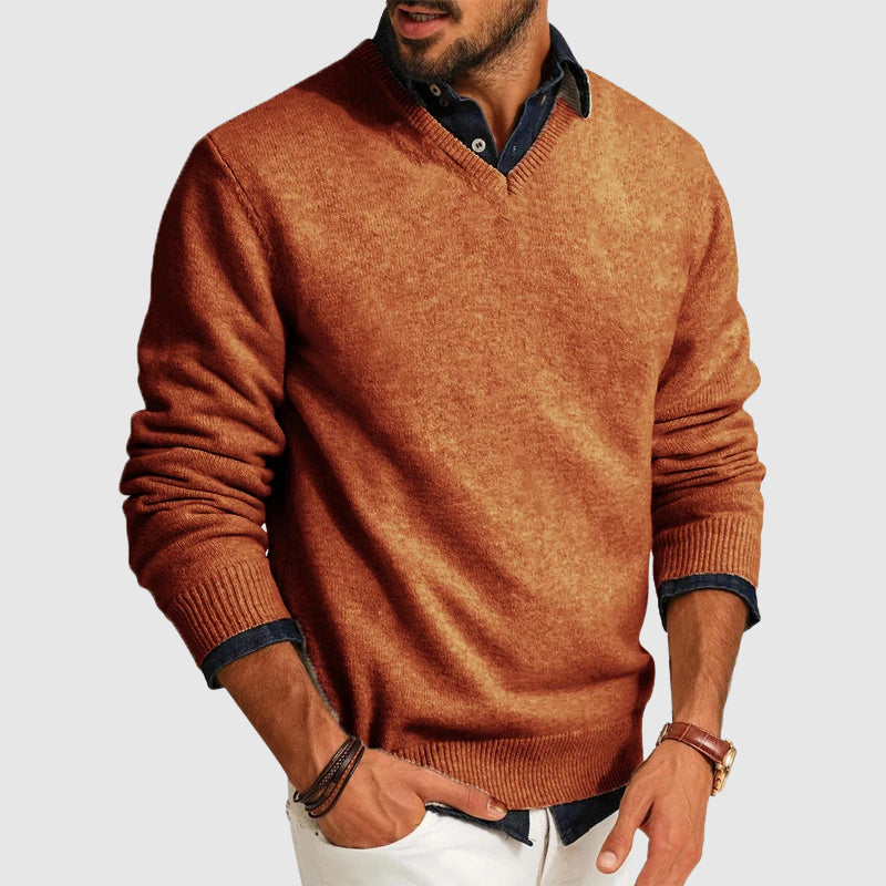 Men's Lightweight V-Neck Sweater for Everyday Wear