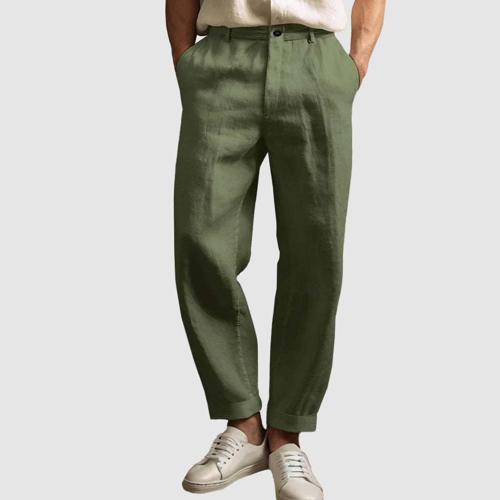 Nordiv™ | Linen Straight-Leg Trousers