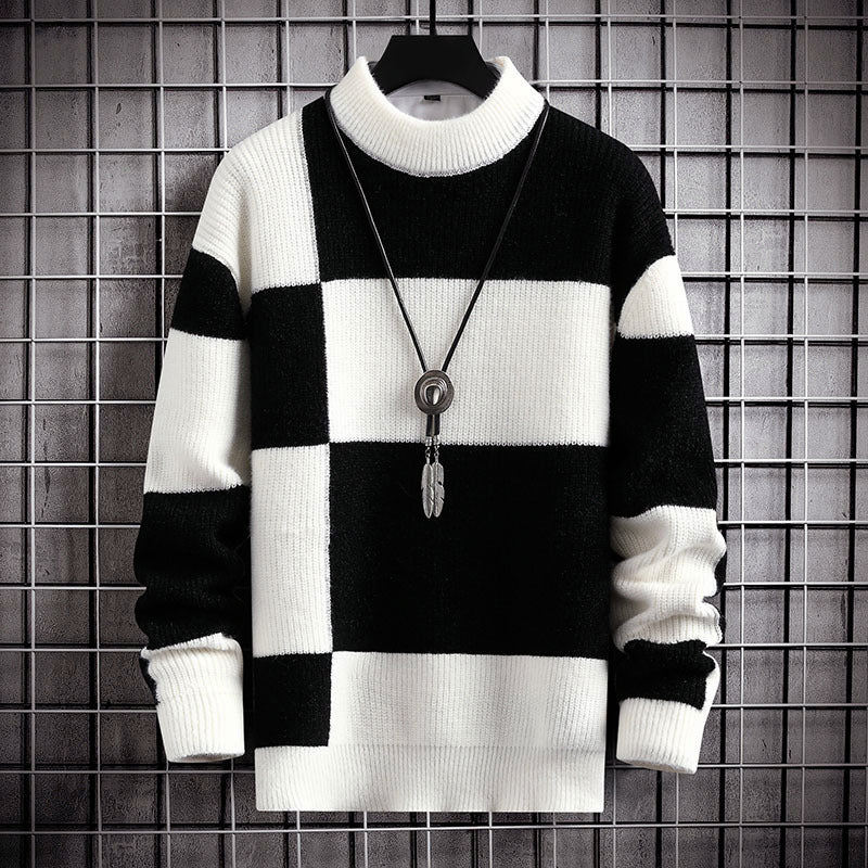 Nordiv™ | Knit Sweater with Checkered Design