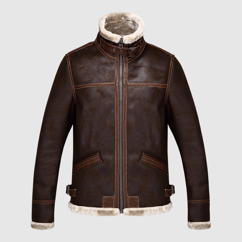NorthSector Classic Vintage Leather Bomber Jacket