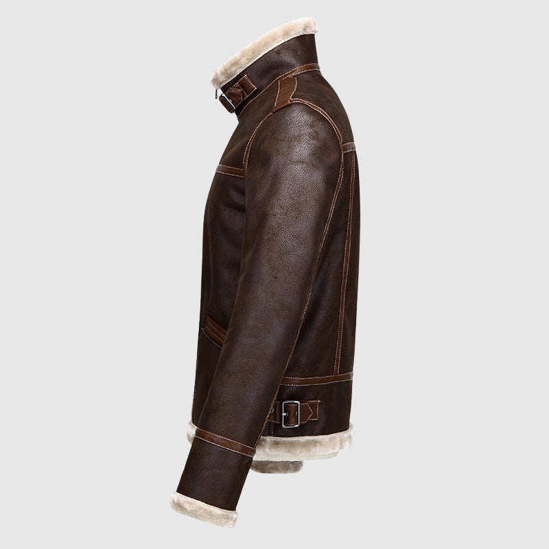 NorthSector Classic Vintage Leather Bomber Jacket