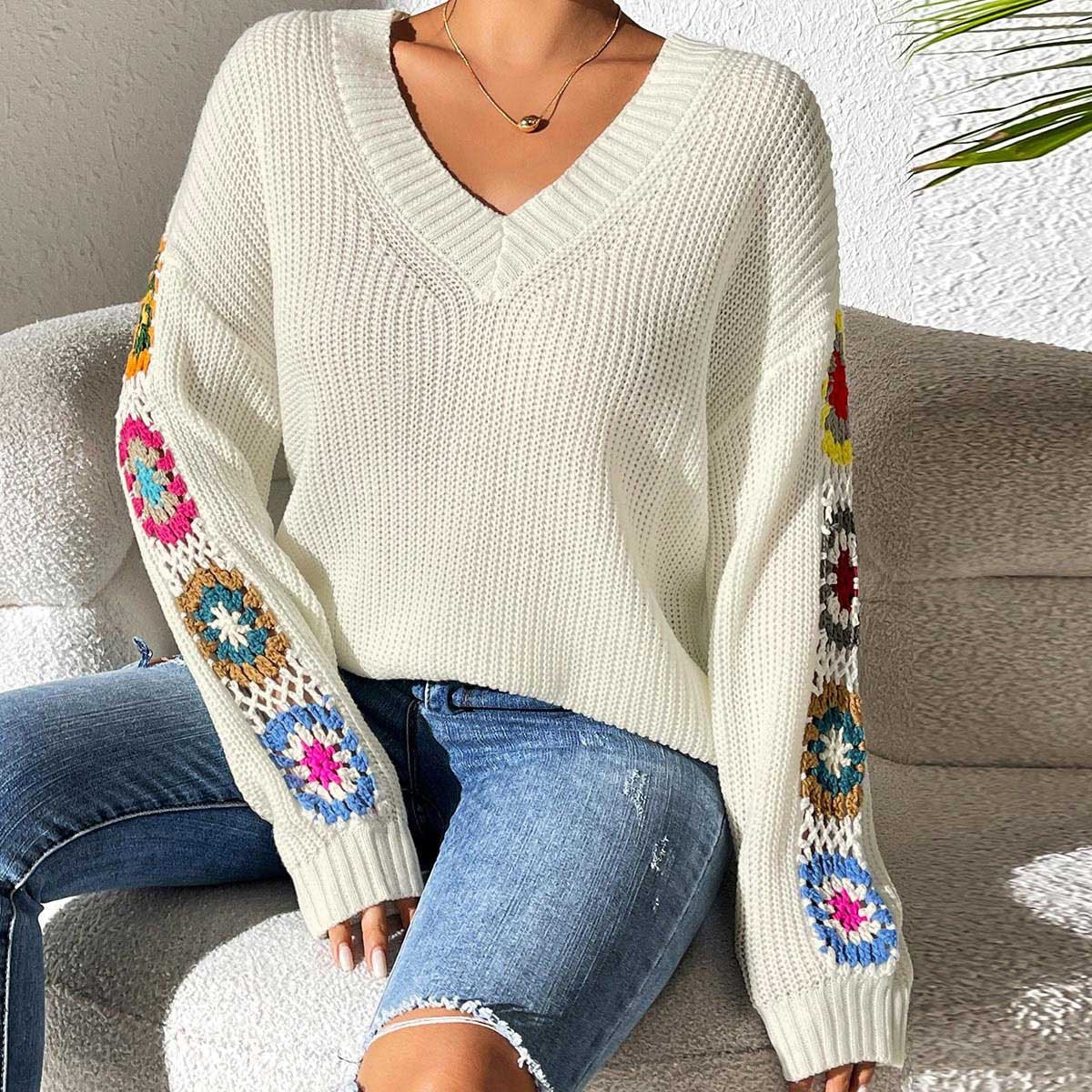 Talbot™ | Crochet Patch Knit Sweater