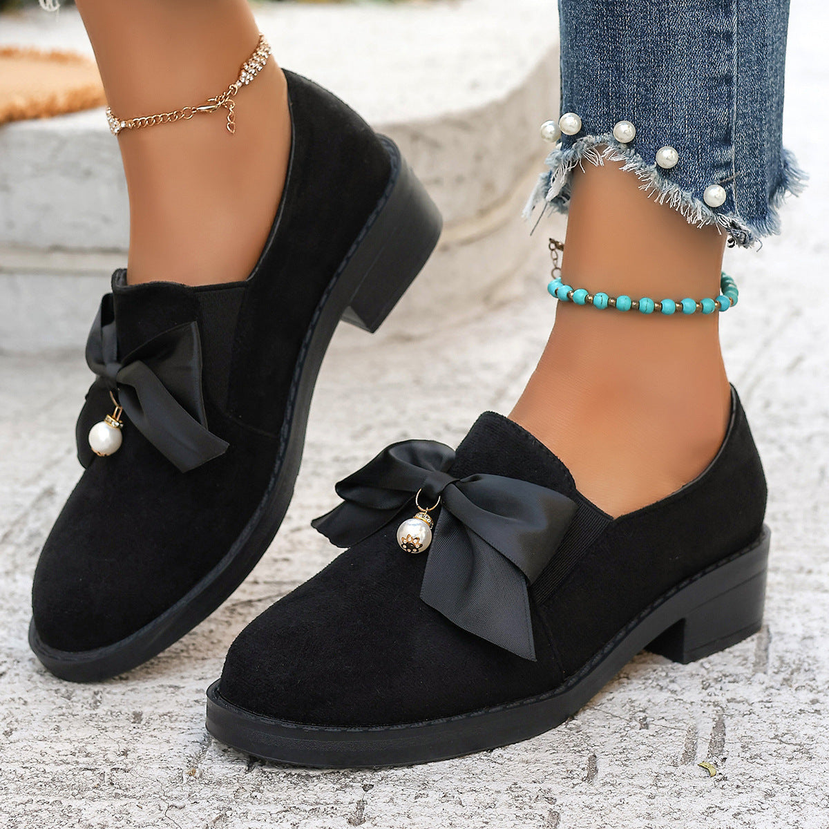 Nordiv™ | Velvet Bow Loafers