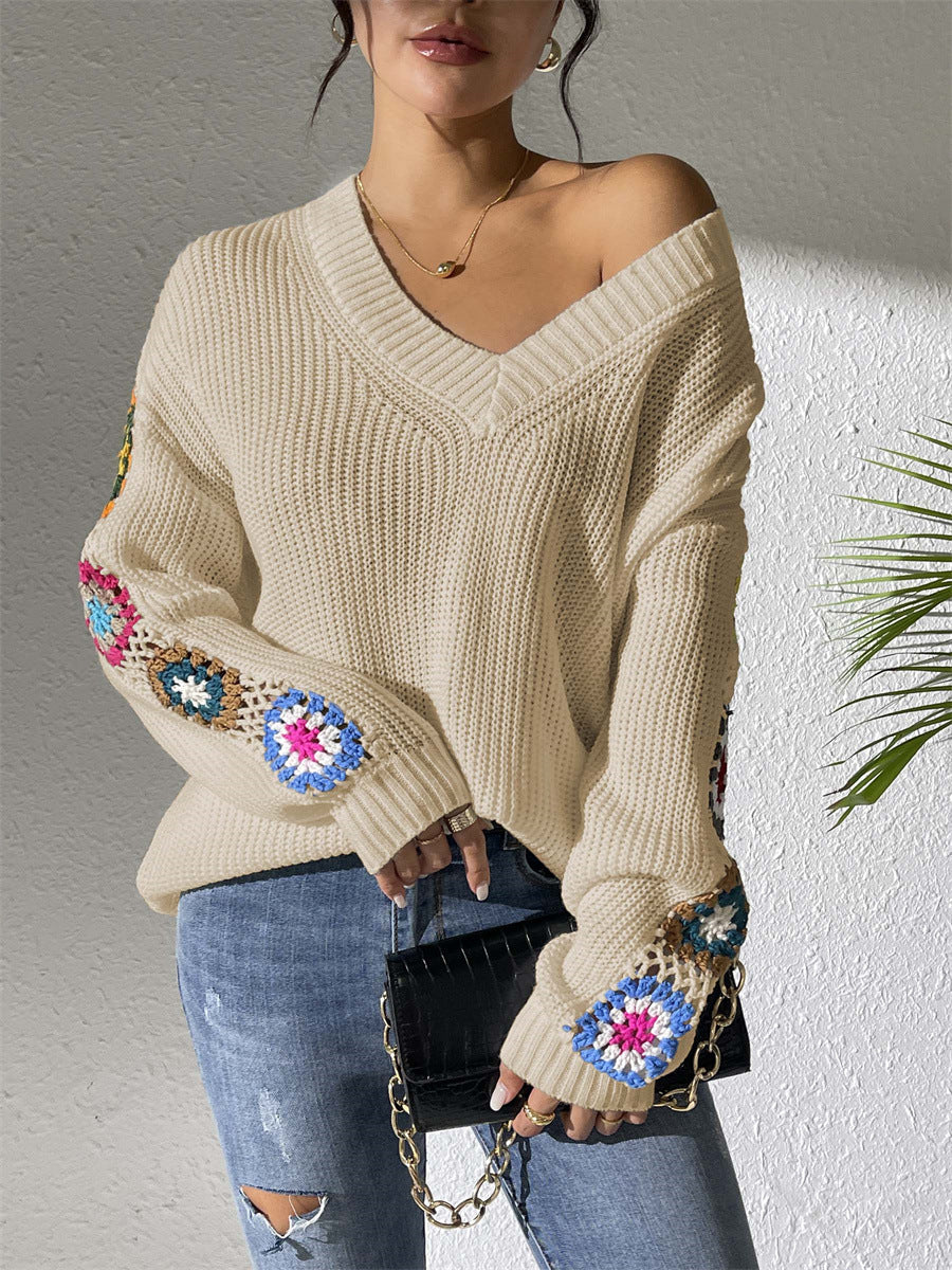 Talbot™ | Crochet Patch Knit Sweater