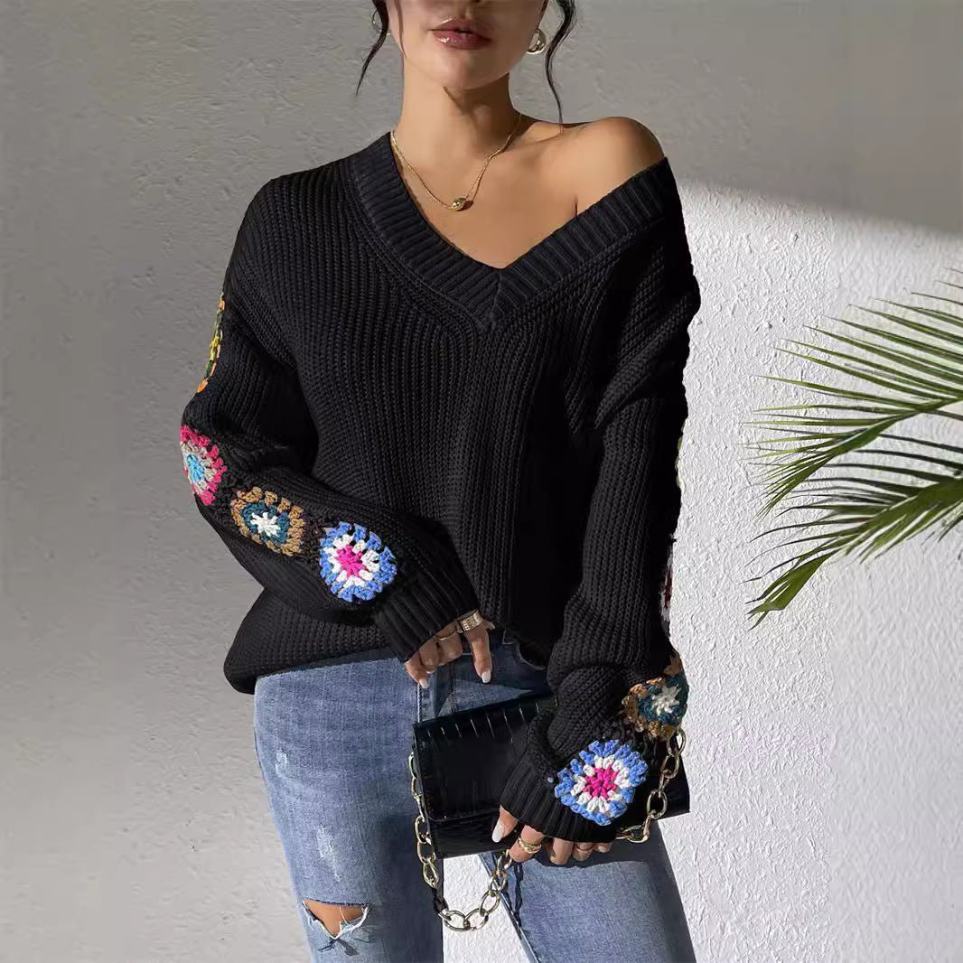 Talbot™ | Crochet Patch Knit Sweater