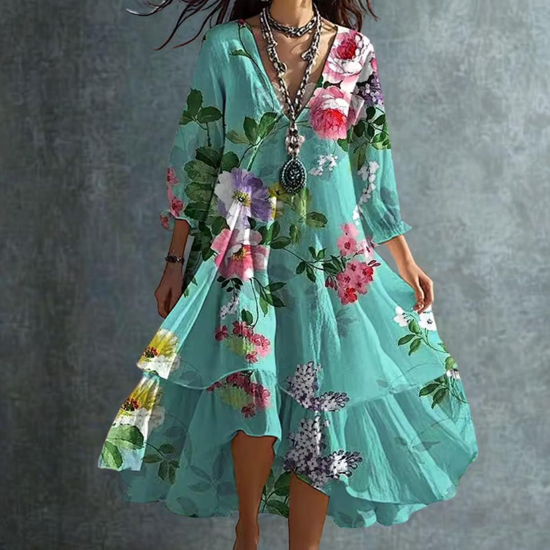 Talbot™| Flowing Floral Midi Dress