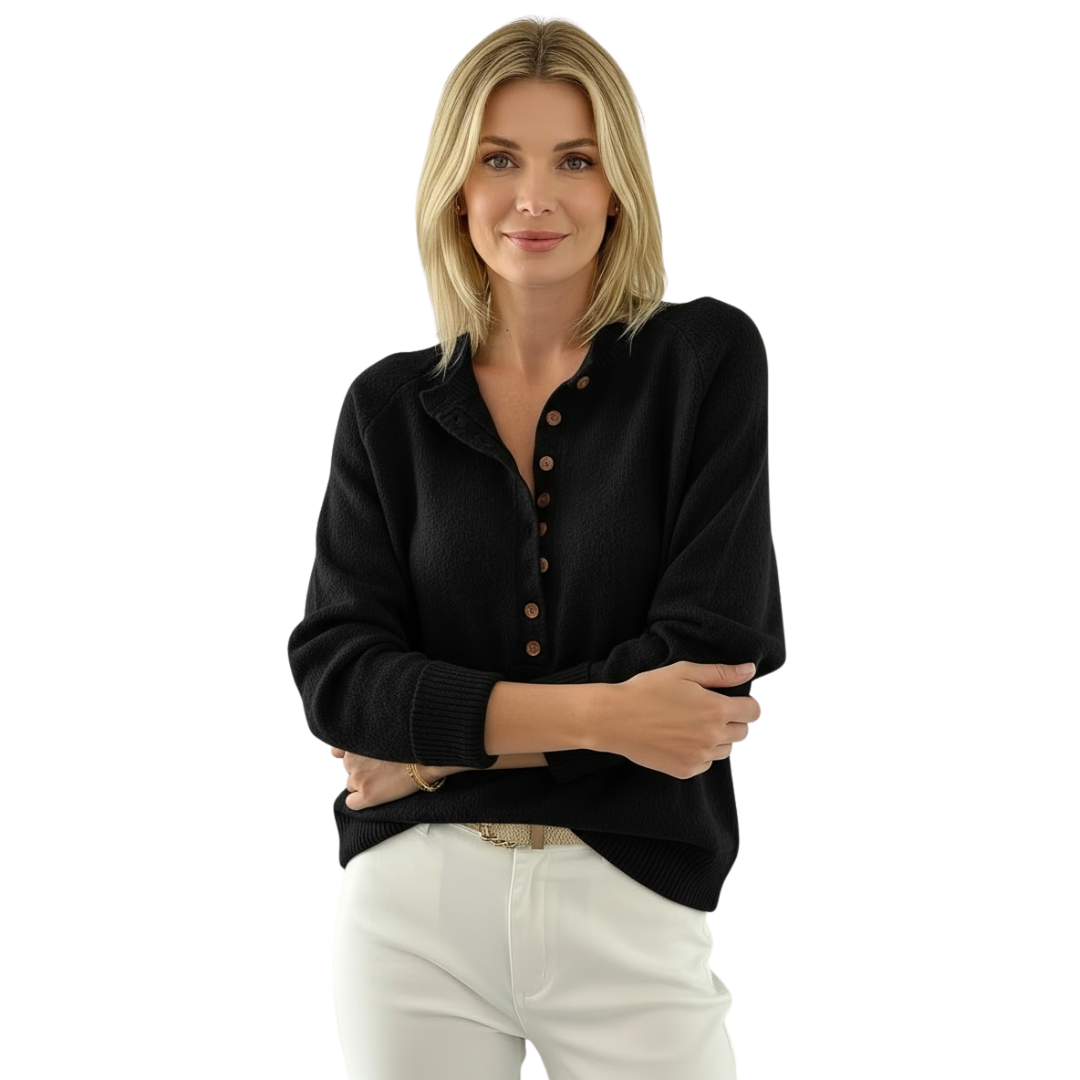 Talbot™ | Cozy Button-Up Knit Pullover