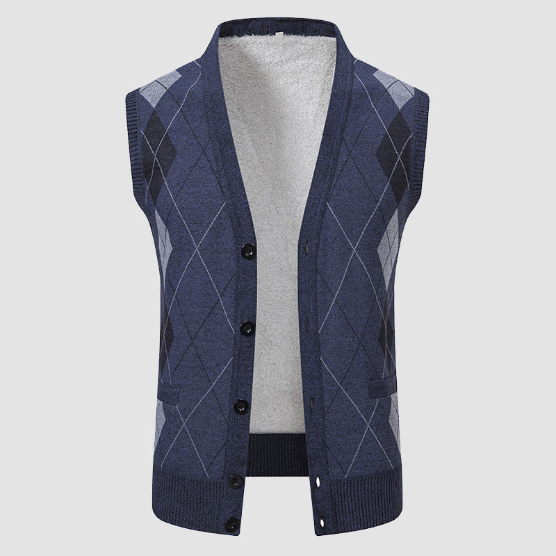 Roberto Russo Diamond Pattern Knit Vest