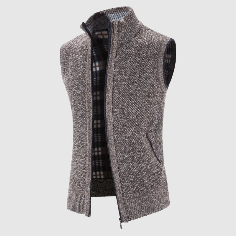 Theodore Willow Knit Vest with Zipper