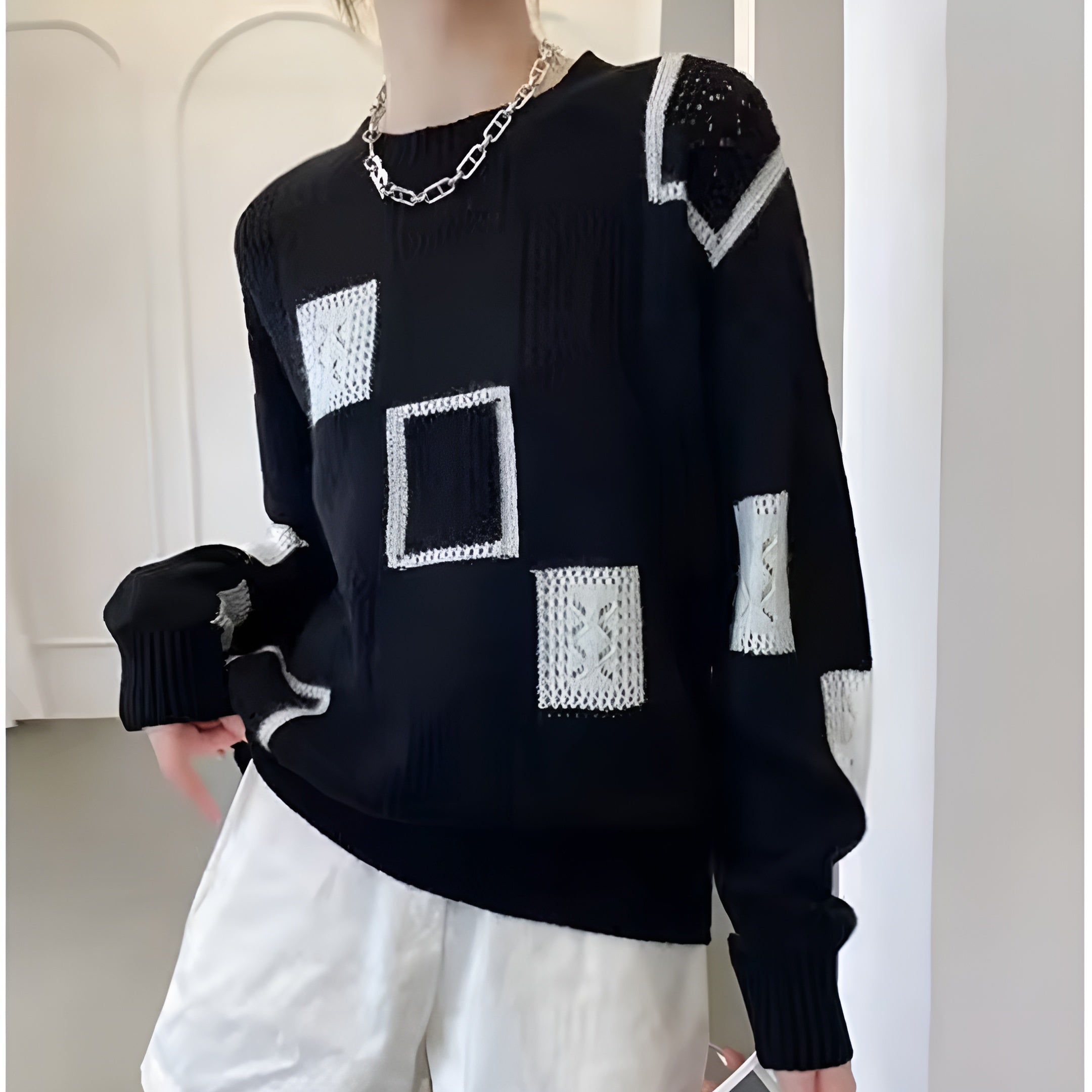 Nordiv™ | Women's Geometric Knitted Sweater