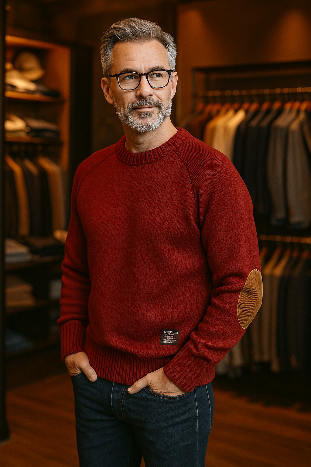 Henry - Wool Sweater with Elbows