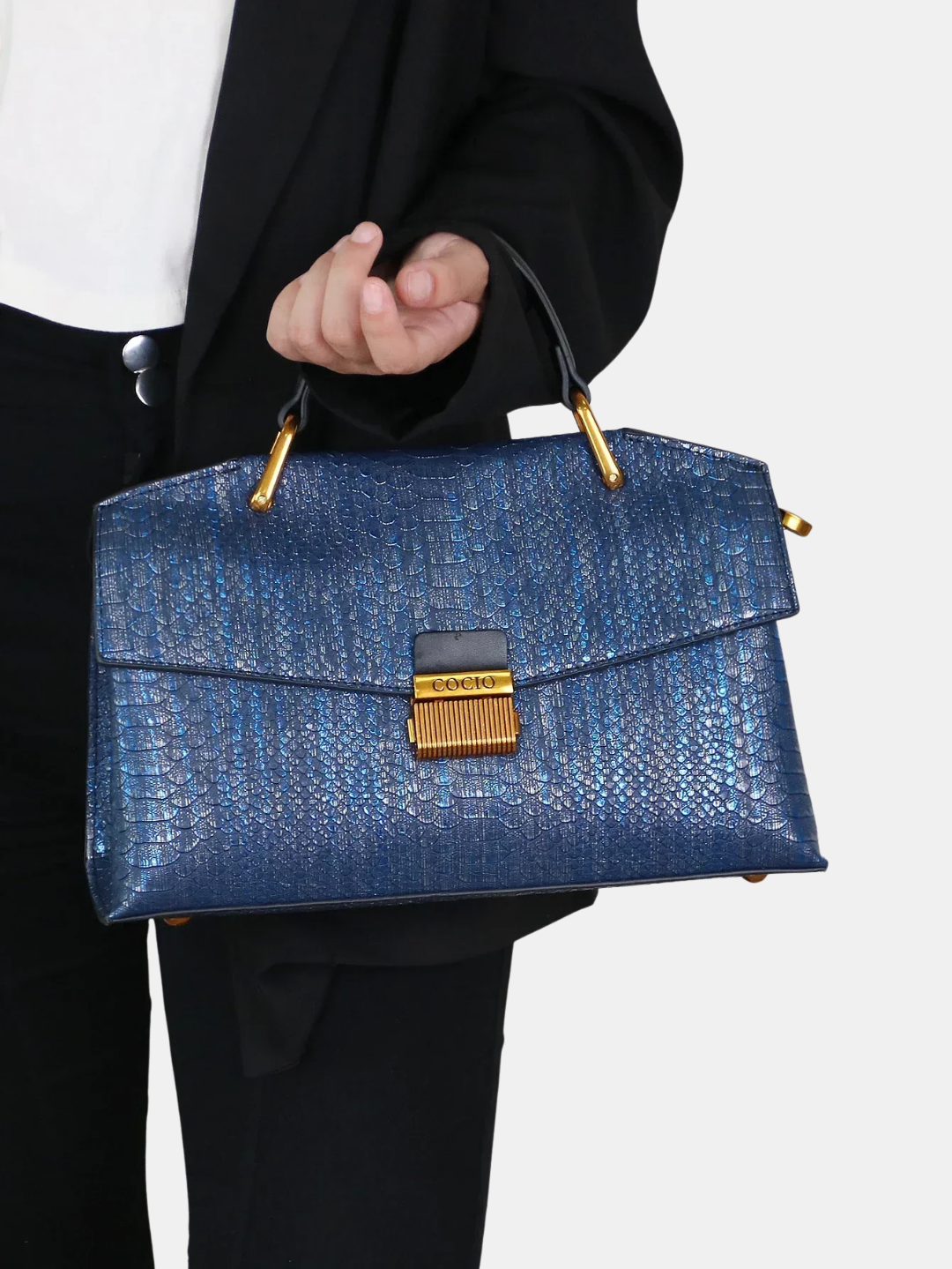 Clarissa Python Print Tote