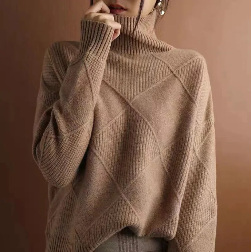 Nordiv™ | Textured Turtleneck Knit Sweater