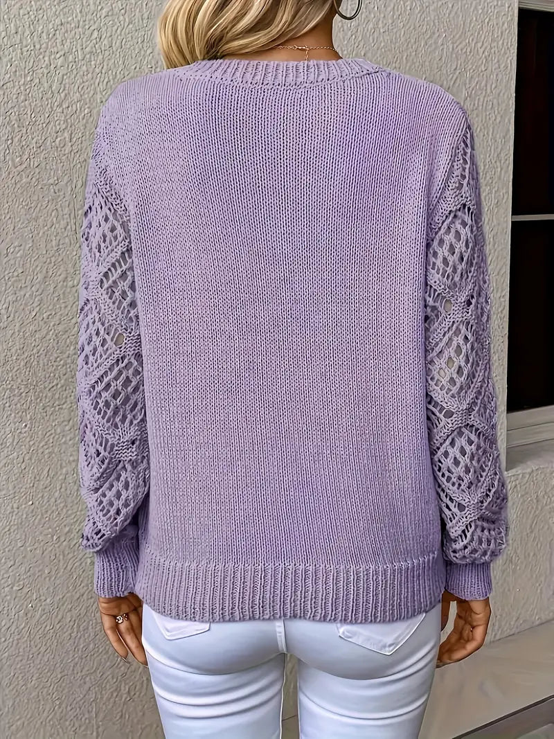 Nordiv™ | Lace-Sleeve Knit Sweater