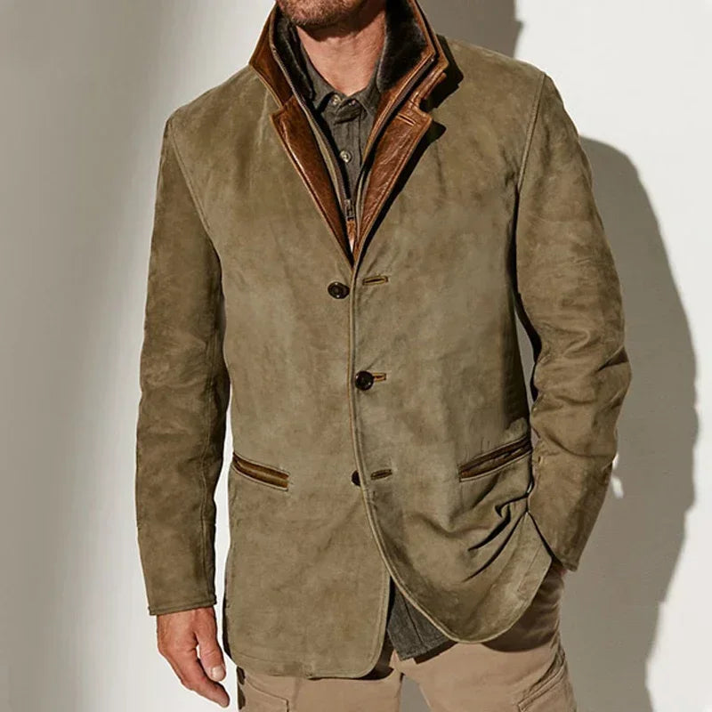 Alessandro Veneti Classic Suede Vintage Coat
