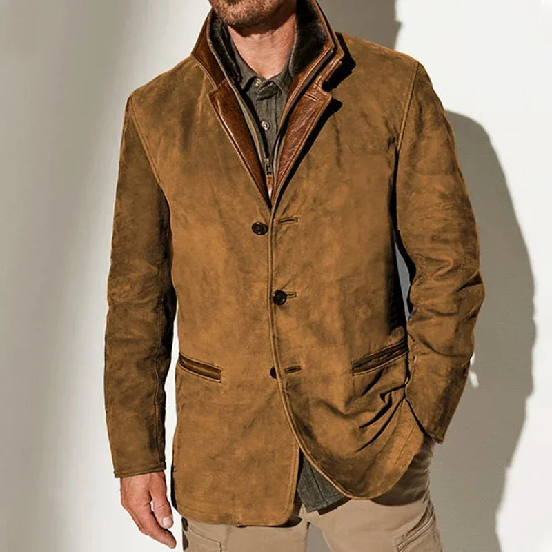 Alessandro Veneti Classic Suede Vintage Coat