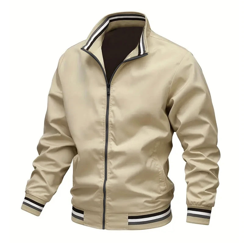 Men's Stand Collar Autumn Windbreaker Jacket