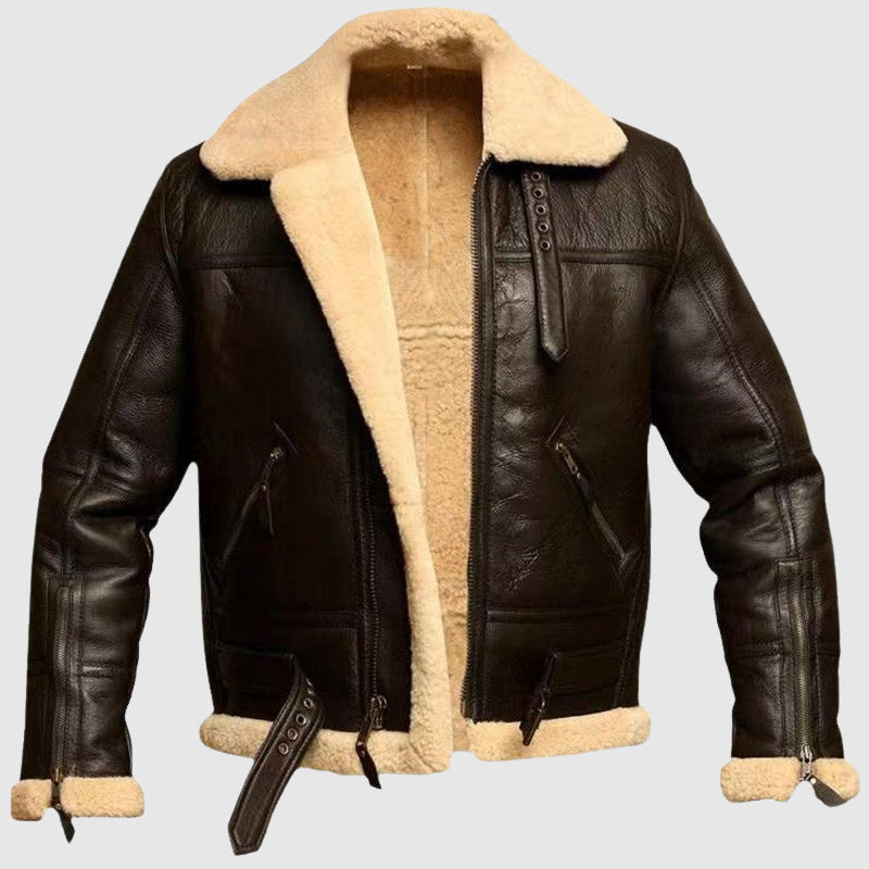 Men's Dark Brown PU Leather Jacket