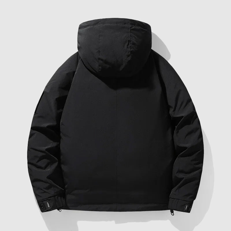 Men's Down-Filled Jacket with Detachable Hood