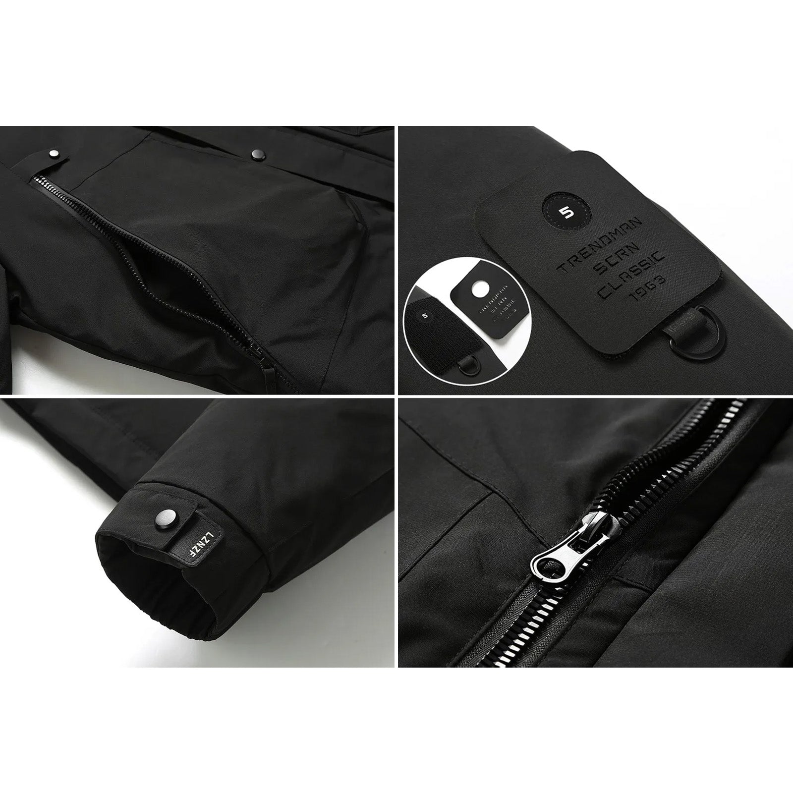 Men's Down-Filled Jacket with Detachable Hood