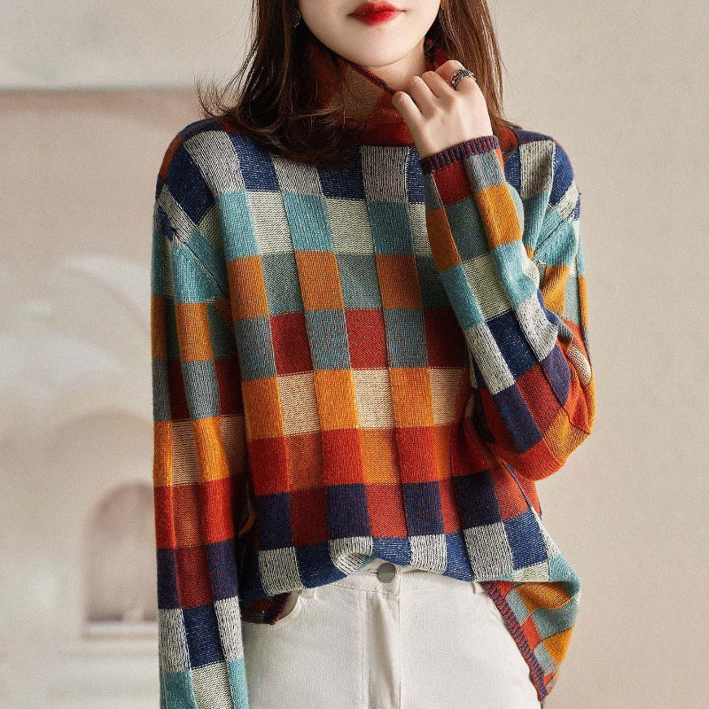 Cozy Checkered Sweater by Elise Leroy