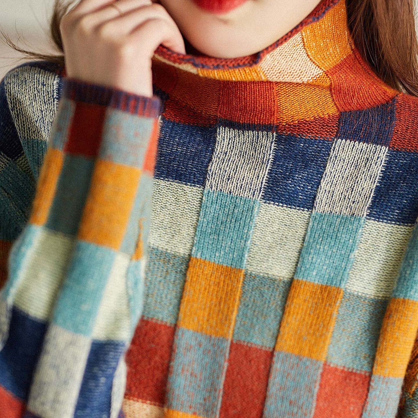 Cozy Checkered Sweater by Elise Leroy
