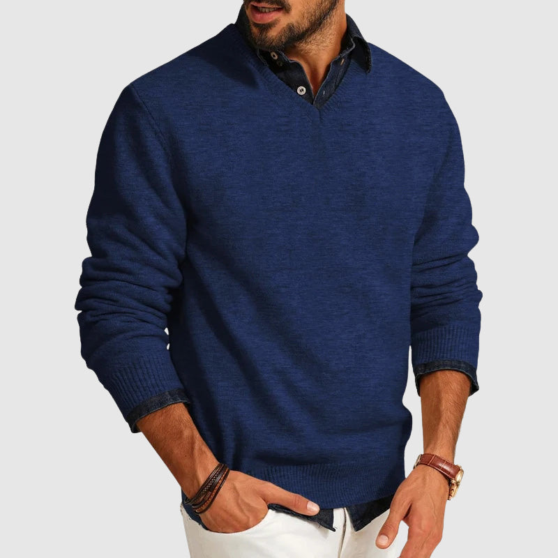 Men's Lightweight V-Neck Sweater for Everyday Wear