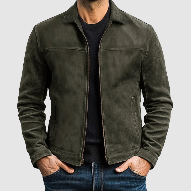 Men's Custom-Fit Faux Leather Biker Jacket