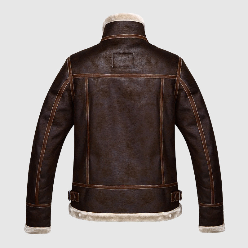NorthSector Classic Vintage Leather Bomber Jacket