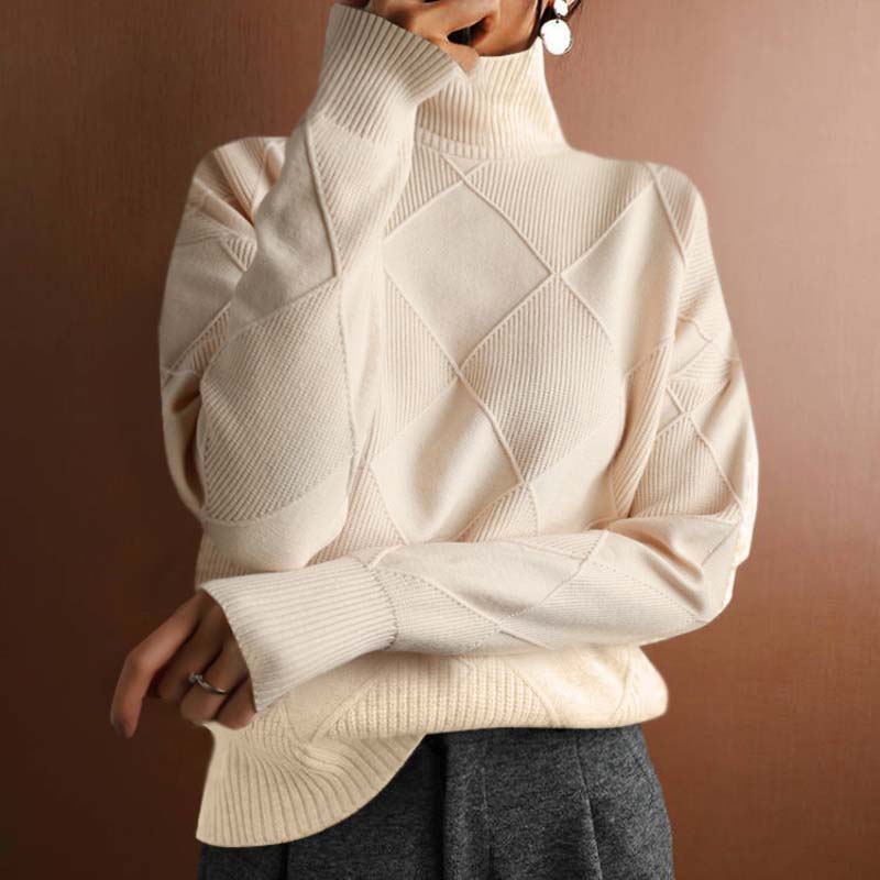 Nordiv™ | Textured Turtleneck Knit Sweater