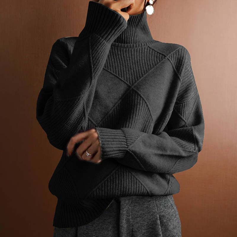 Nordiv™ | Textured Turtleneck Knit Sweater