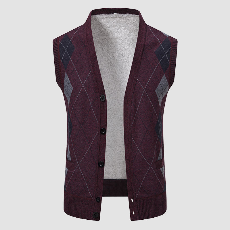 Roberto Russo Diamond Pattern Knit Vest