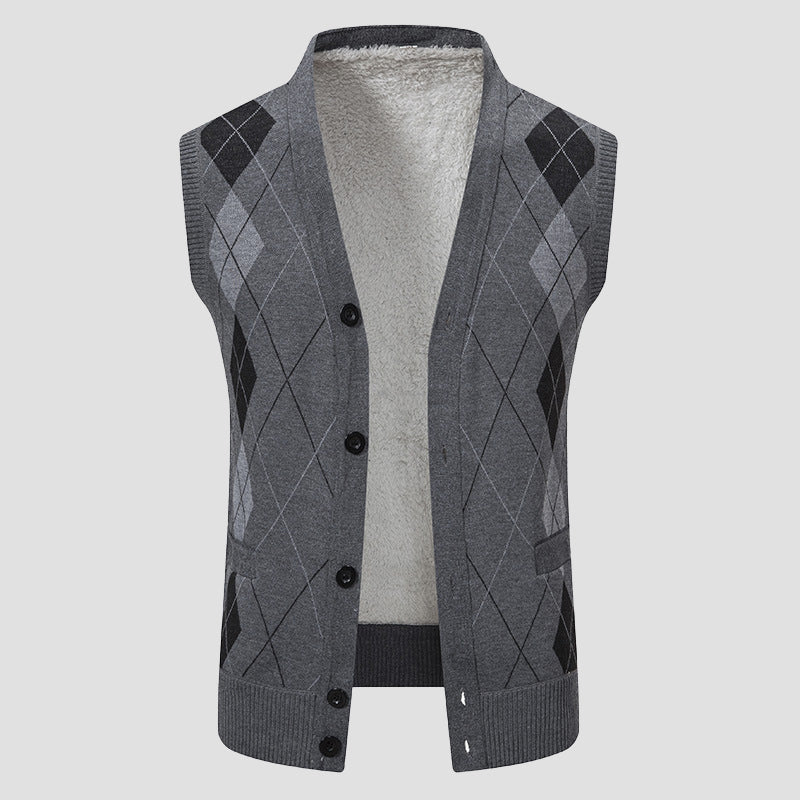Roberto Russo Diamond Pattern Knit Vest