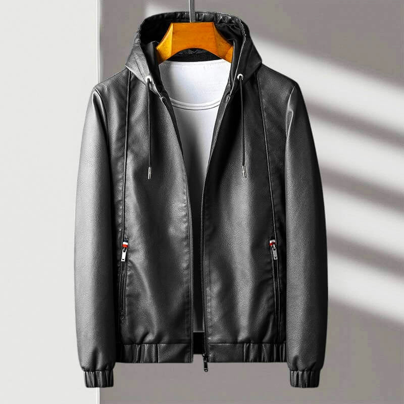 Roberto Russo Leather Jacket with Hood