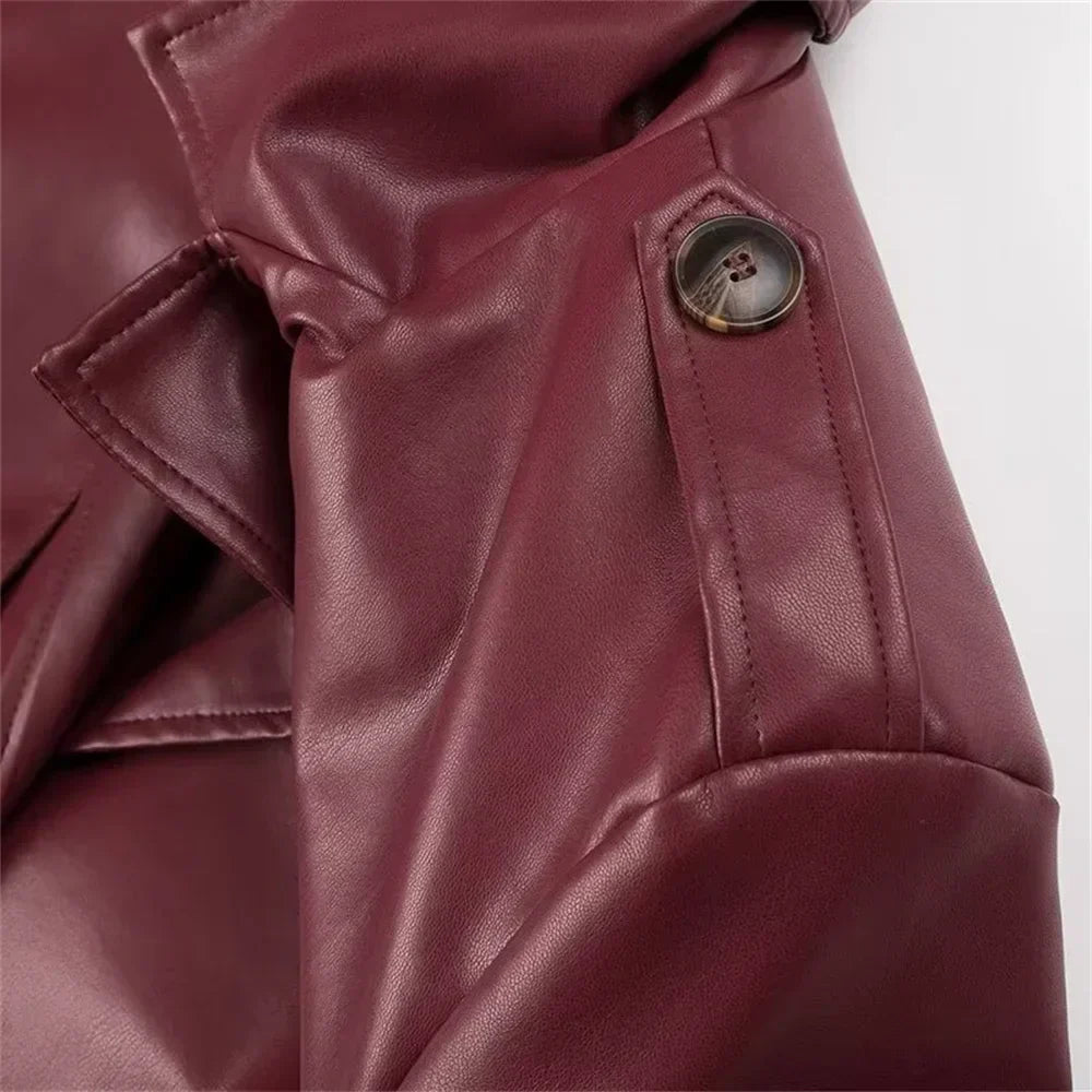 Talbot™ | Marie Faux Leather Trench Coat