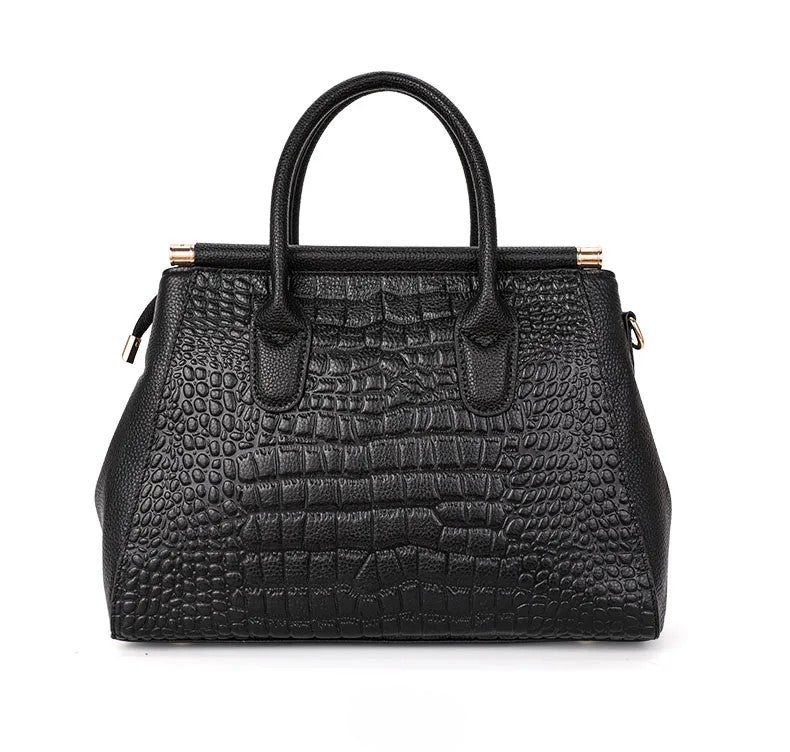 Evelina Croc-Embossed Handbag