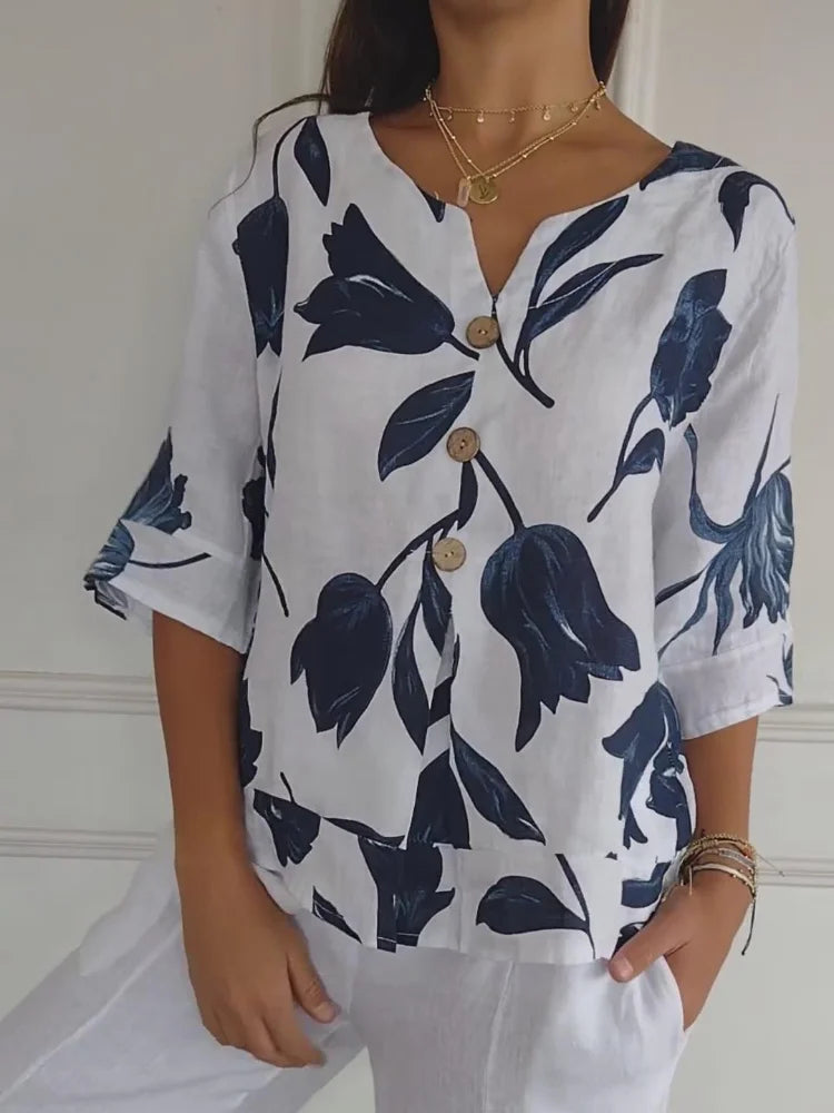 Talbot™ | Floral Button-Up Blouse