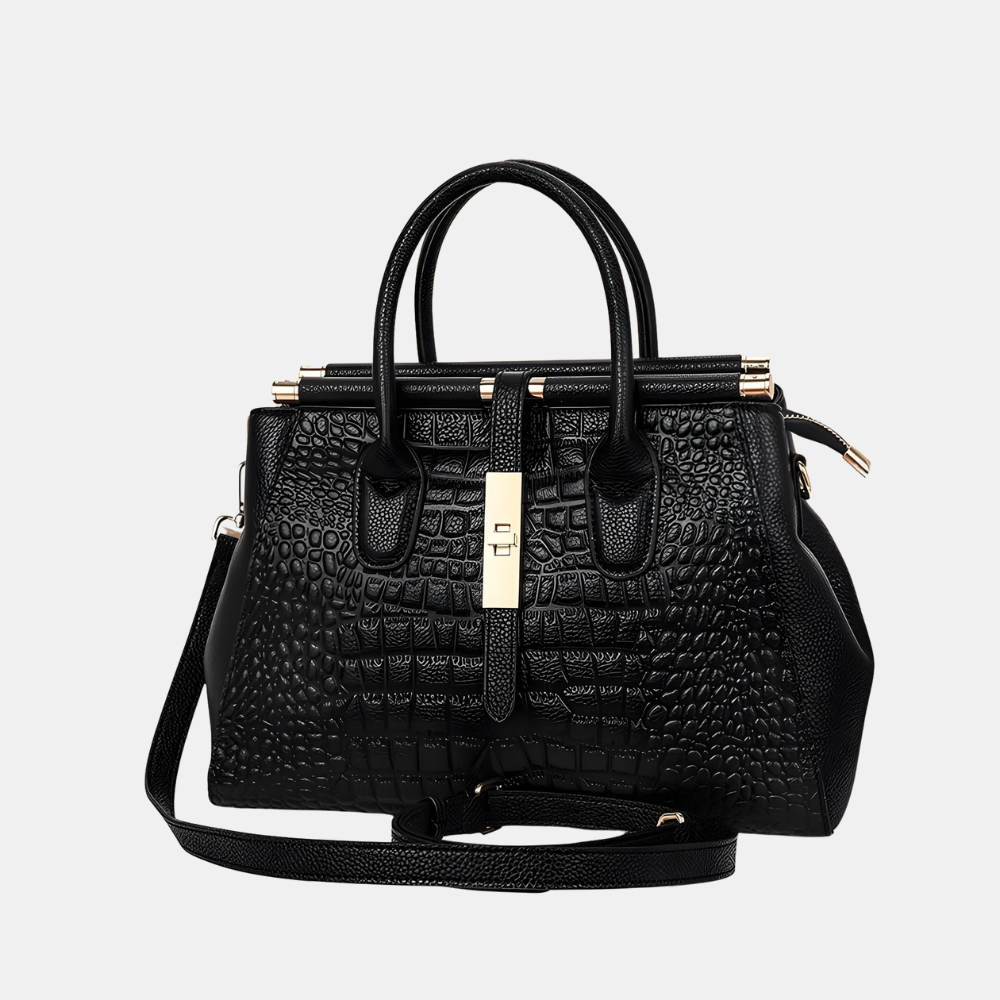 Evelina Croc-Embossed Handbag